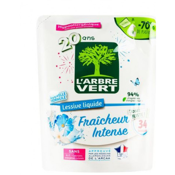 Фото - Гель для прання L'Arbre Vert Запасний блок Інтенсивна свіжість 1,53 л (3450601046438)
