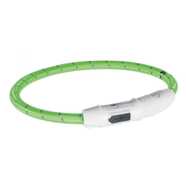 Фото - Нашийник LED для собак Trixie Flash Light Ring USB зелений розмір M-L 45 см/7 мм (4053032127012)