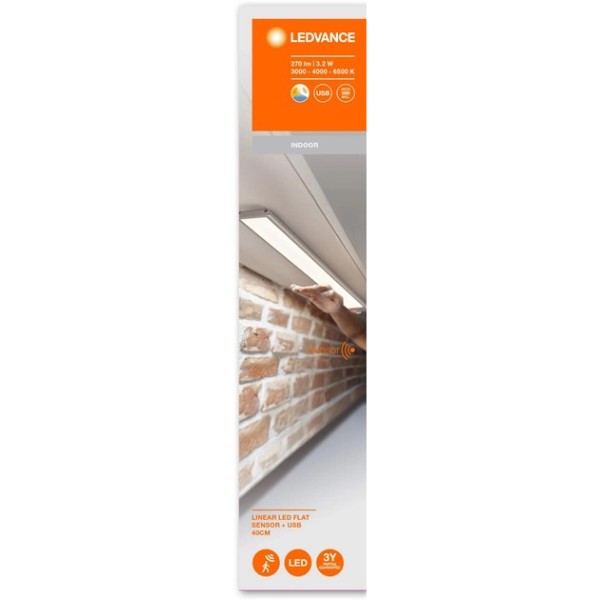 Фото - Светодиодный светильник Ledvance LINEAR LED FLAT USB SEN 3.2W 200Lm (4058075762213)