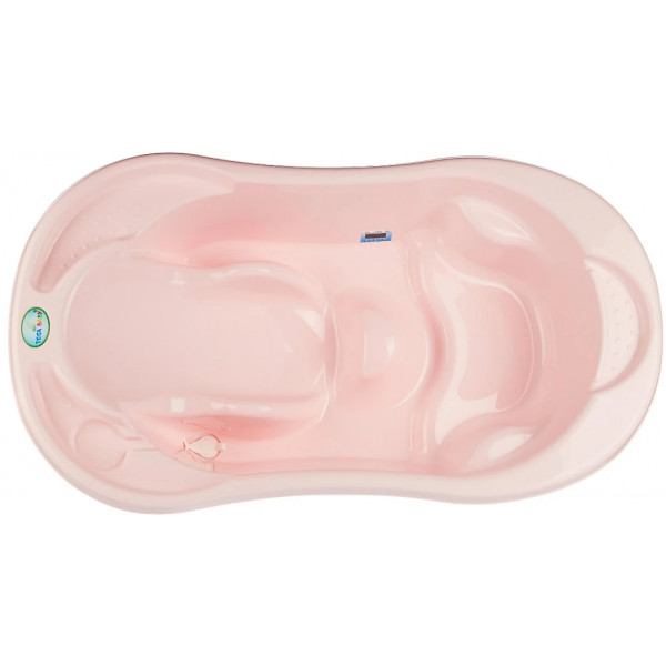 Фото - Детская ванночка Tega Baby Комфорт с термометром 2 в 1 анатомическая Светло-розовая (TG-011-104)
