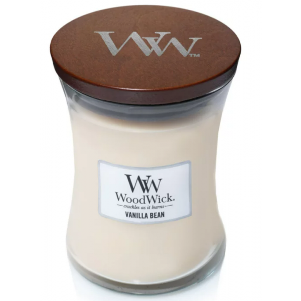 Фото - Свічка скло Woodwick Medium Vanilla Bean (Ванільні боби) 275г (92112E)