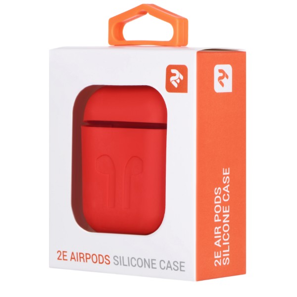 Фото - Чехол для наушников 2E for Apple AirPods Pure Color Silicone Imprint 1.5mm Rose Red (2E-AIR-PODS-IBSI-1.5-RRD)