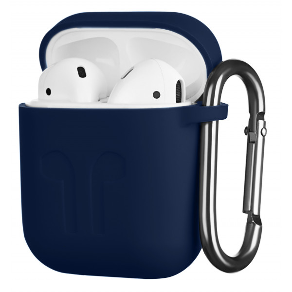 Фото - Чехол для наушников 2E for Apple AirPods Pure Color Silicone Imprint 1.5mm Navy (2E-AIR-PODS-IBSI-1.5-NV)