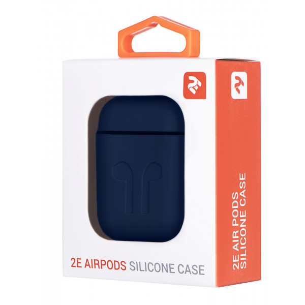 Фото - Чехол для наушников 2E for Apple AirPods Pure Color Silicone Imprint 1.5mm Navy (2E-AIR-PODS-IBSI-1.5-NV)