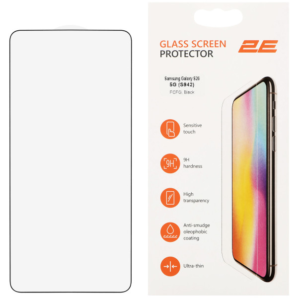 Фото - Захисне скло для смартфону 2E for Samsung Galaxy S26 5G (S942), 2.5D FCFG (2E-G-S26-SMFCFG-BB)