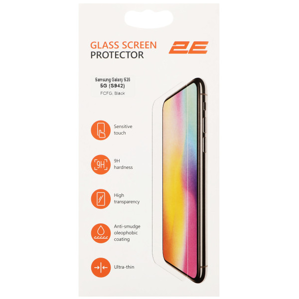 Фото - Захисне скло для смартфону 2E for Samsung Galaxy S26 5G (S942), 2.5D FCFG (2E-G-S26-SMFCFG-BB)