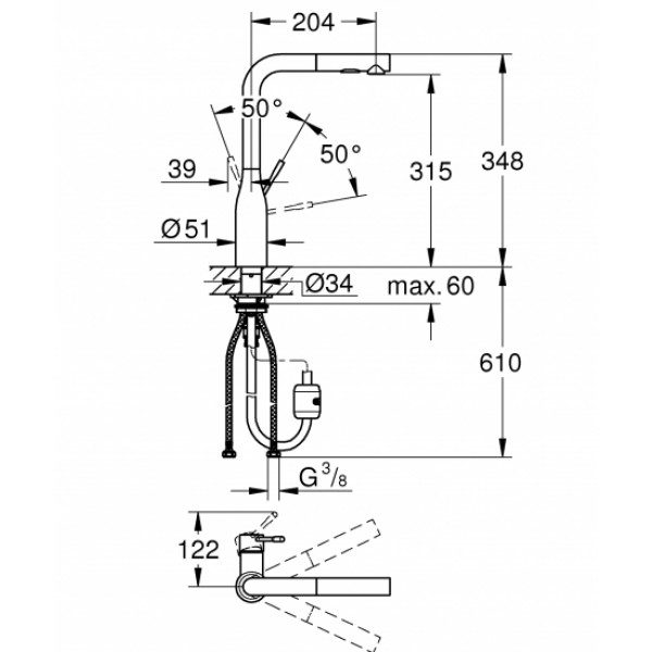 Фото - Смеситель кухонный Grohe Essence Графит (30270A00)