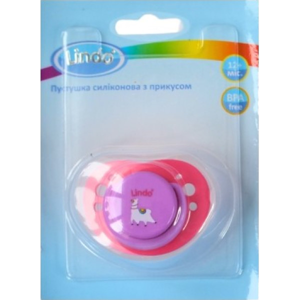 Фото - Ортодонтична пустушка Lindo з прикусом від 12м (А 32/12+ рож)