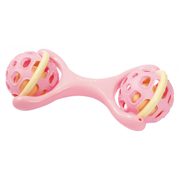 Фото - Брязкальце Lindo гантеля рожевий (Б 332 г рож)