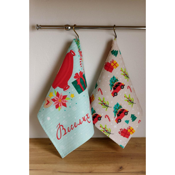 Фото - Полотенце кухонное Прованс вафельное Санта 33х60 см (038620)