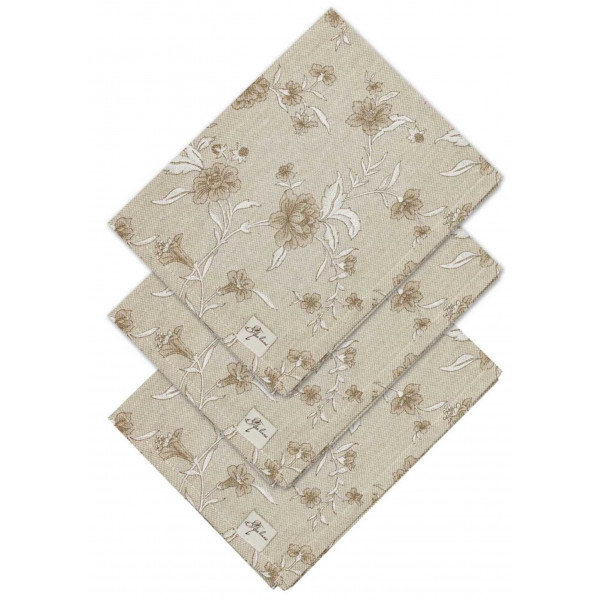 Фото - Серветка для сервірування Прованс набір Квіти бежеві 35х45 см (035081)