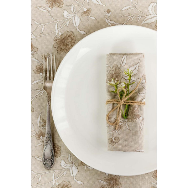 Фото - Серветка для сервірування Прованс набір Квіти бежеві 35х45 см (035081)