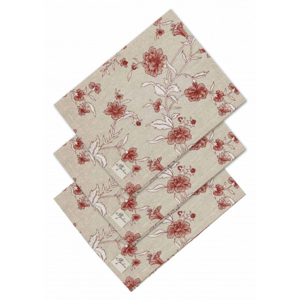 Фото - Серветка для сервірування Прованс набір Квіти бордо 35х45 см (035082)