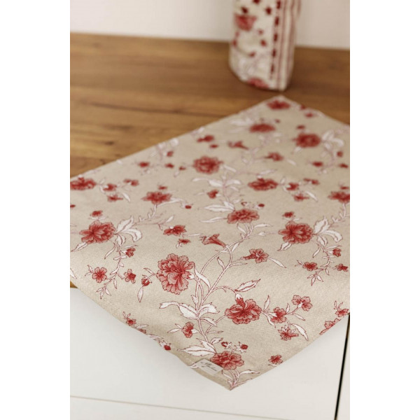 Фото - Серветка для сервірування Прованс набір Квіти бордо 35х45 см (035082)