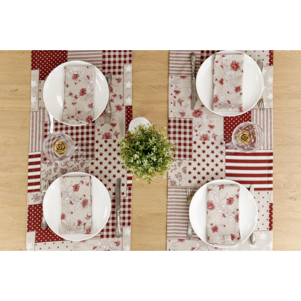 Фото - Серветка для сервірування Прованс набір Квіти бордо 35х45 см (035082)