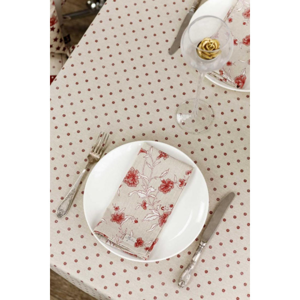 Фото - Серветка для сервірування Прованс набір Квіти бордо 35х45 см (035082)