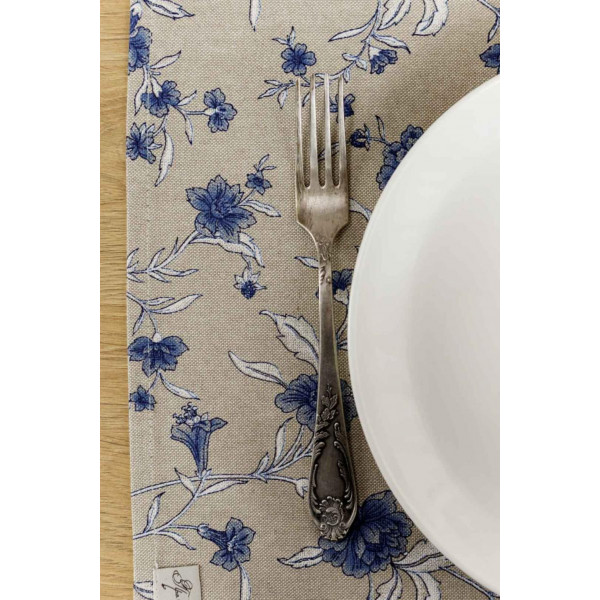Фото - Серветка для сервірування Прованс набір Квіти сині 35х45 см (035085)
