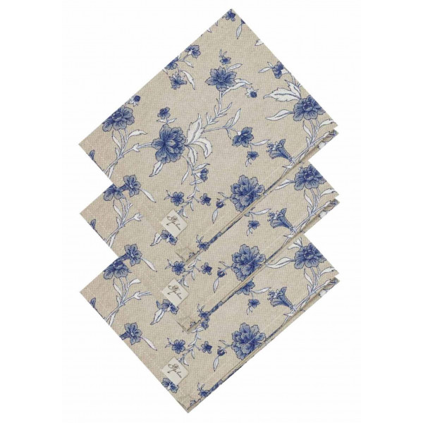 Фото - Серветка для сервірування Прованс набір Квіти сині 35х45 см (035085)