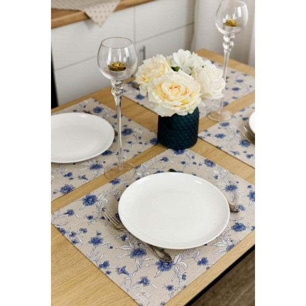 Фото - Серветка для сервірування Прованс набір Квіти сині 35х45 см (035085)