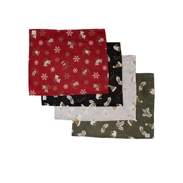 Фото - Серветка для сервірування Прованс Дзвіночки на червоному 35х45 см (038491)