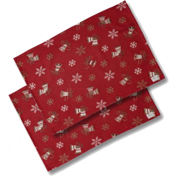 Фото - Серветка для сервірування Прованс Дзвіночки на червоному 35х45 см (038491)