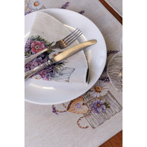 Фото - Серветка для сервірування Прованс Гобеленова Лавандовий садочок 35х45 см (044140)