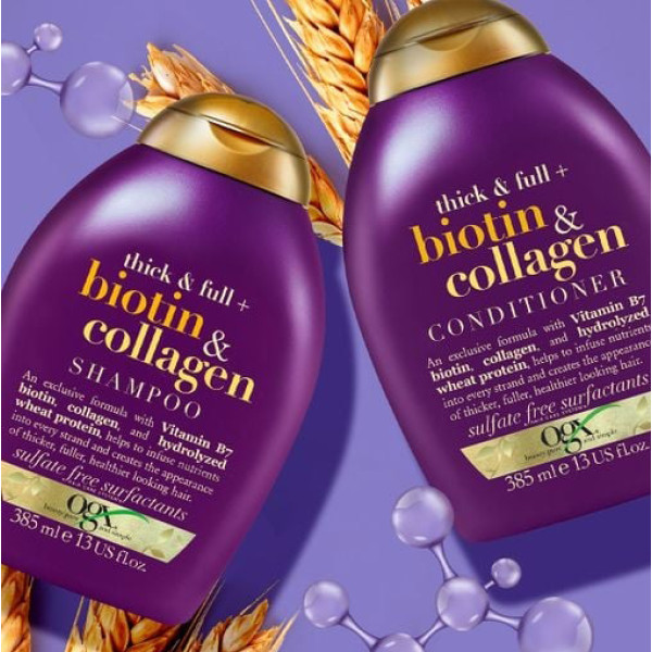 Фото - Бальзам для волосся OGX для позбавленого об'єму і тонкого волосся з біотином і колагеном 385 мл (0022796976710)