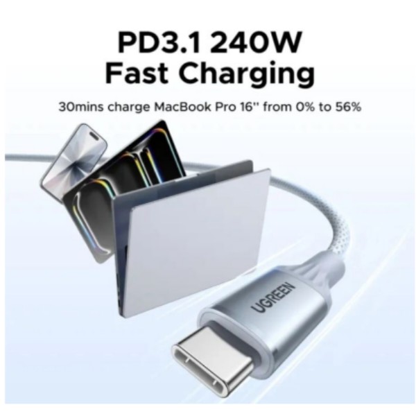 Фото - Кабель UGREEN USB 3.1 Type-C M-M 2 м Blue (75732)
