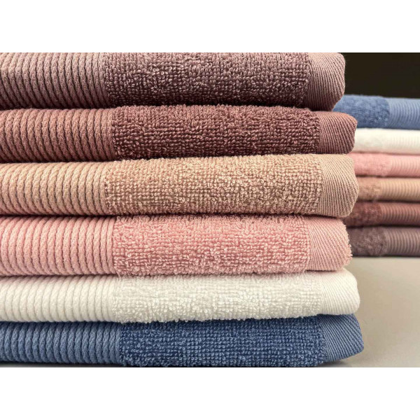 Фото - Рушник для обличчя GM Textile шоколадний махровий з бордюром 50х90