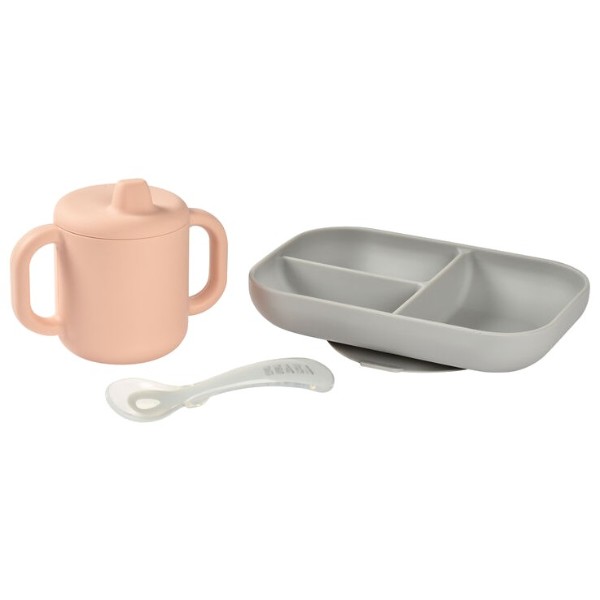 Фото - Набір дитячий 3 пр. Beaba Pink/Gray(913527)