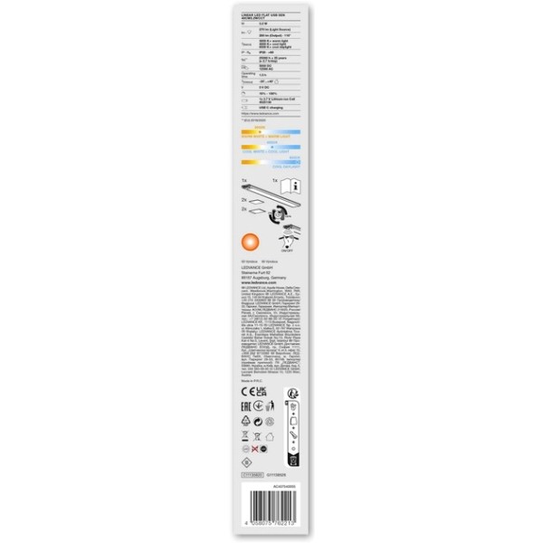 Фото - Светодиодный светильник Ledvance LINEAR LED FLAT USB SEN 3.2W 200Lm (4058075762213)