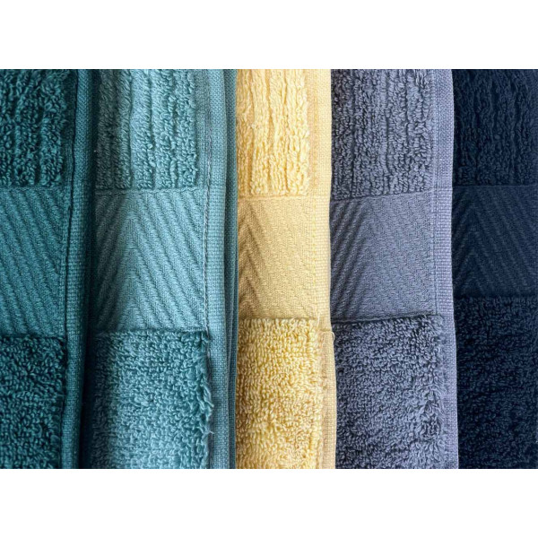 Фото - Рушник банний GM Textile чорний махровий зеро твіст з бордюром 70х140