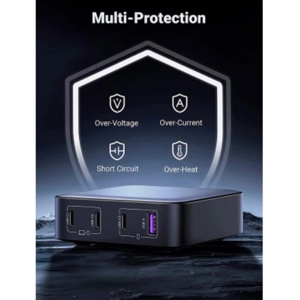 Фото - Мережевий зарядний пристрій UGREEN CD328 4xUSB 100W GaN 3хUSB-C+USB-A (90928)