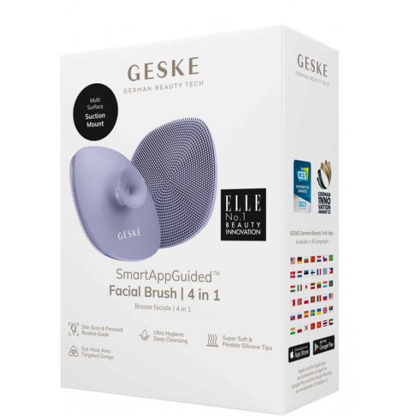 Фото - Щітка для чищення обличчя GESKE Facial Brush 4 в 1 фіолетовий з тримачем (GK000038PL01)