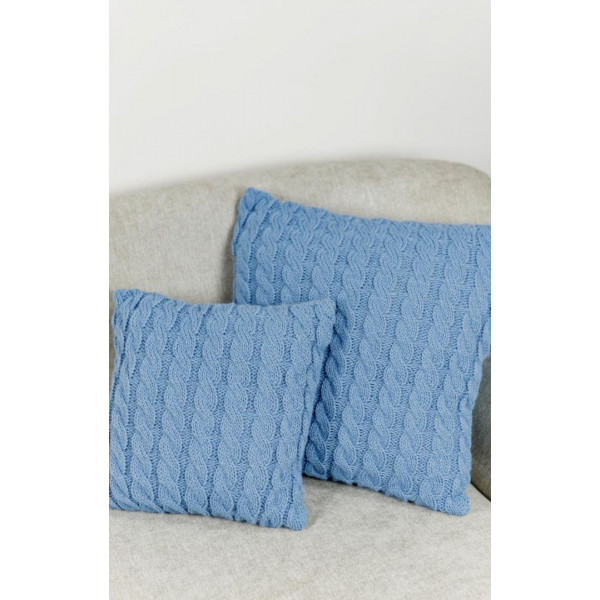 Фото - Наволочка Прованс в'язана декоративна Коси волошкова 45х45 (028638)