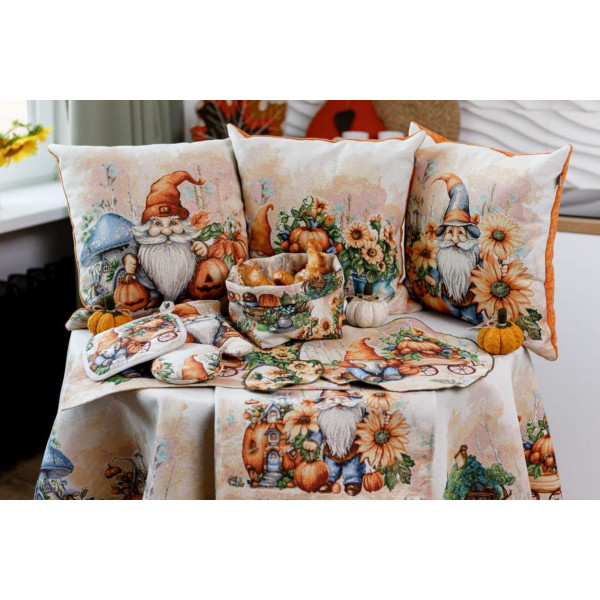 Фото - Наволочка Прованс Гарбузові гноми з будиночком 45х45 см (036214)