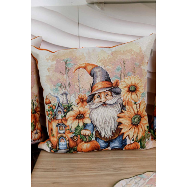 Фото - Наволочка Прованс Гарбузові гноми з будиночком 45х45 см (036214)