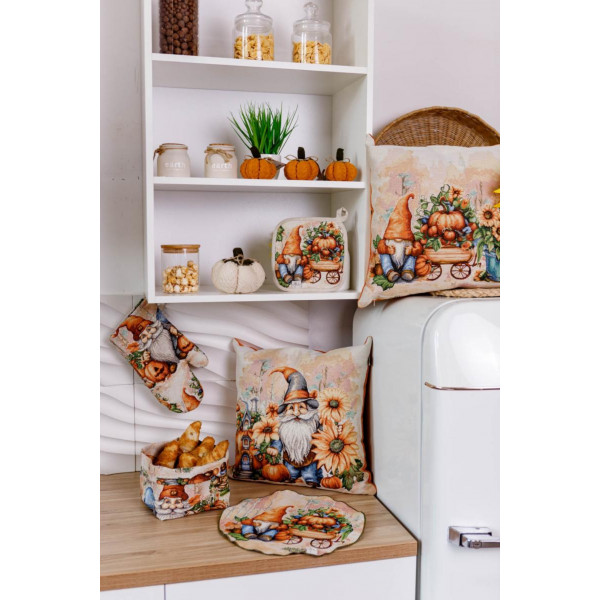 Фото - Наволочка Прованс Гарбузові гноми з будиночком 45х45 см (036214)