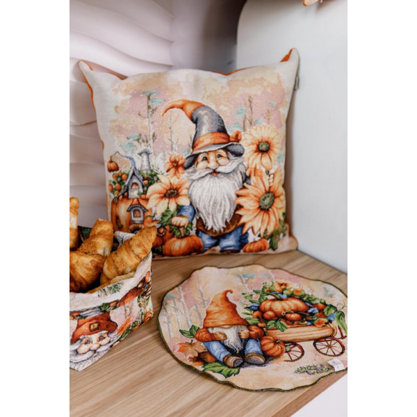Фото - Наволочка Прованс Гарбузові гноми з будиночком 45х45 см (036214)