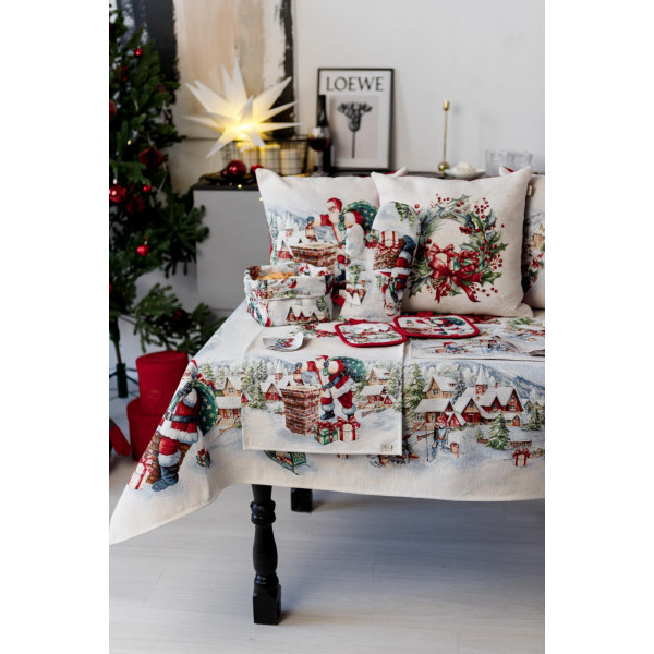 Фото - Подушка декоративна Прованс Снігова зима Салазки 45х45 (037197)