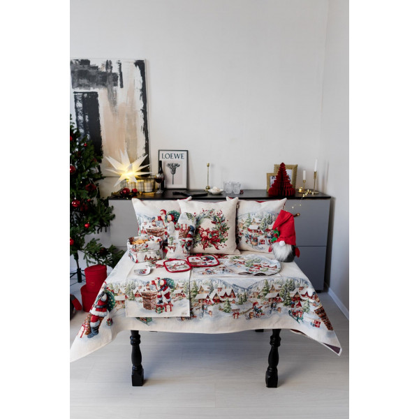 Фото - Подушка декоративна Прованс Снігова зима Салазки 45х45 (037197)