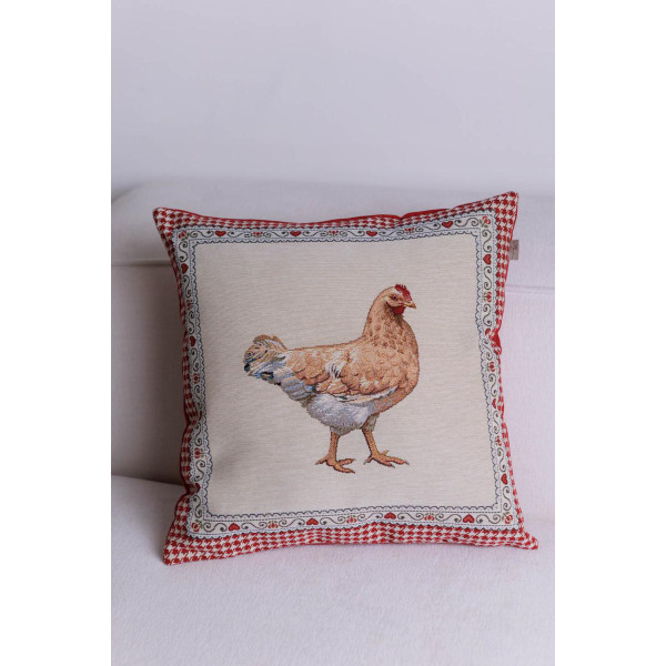 Фото - Подушка декоративна Прованс Гобеленова Добробут курочка 45х45 см (044440)