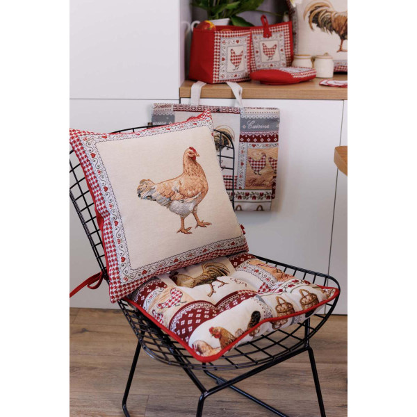 Фото - Подушка декоративна Прованс Гобеленова Добробут курочка 45х45 см (044440)