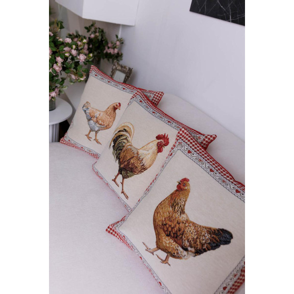 Фото - Подушка декоративна Прованс Гобеленова Добробут курочка 45х45 см (044440)
