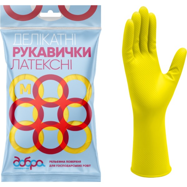 Фото - Перчатки латексные Добра господарочка  деликатные размер М (4820086521970)