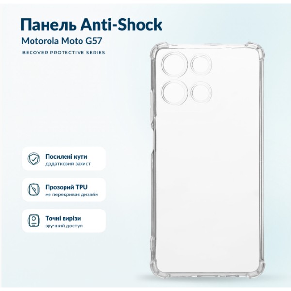 Фото - Чохол для смартфону BeCover Anti-Shock for Motorola Moto G57 Clear (716086)