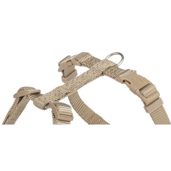 Фото - Шлея для собак Trixie Premium H-harness M–L 52–75 см 20 мм пісочна (4053032673199)