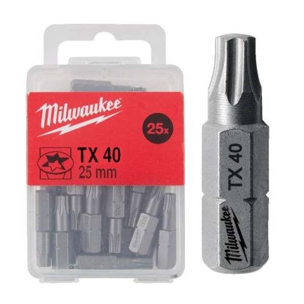 Фото - Біта для викрутки Milwaukee TX40 25 мм 25 шт. (4932399600)