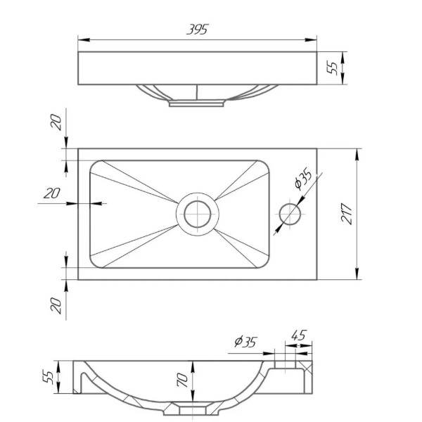 Фото - Раковина для ванной GRANADO Foz White Gel