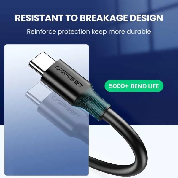 Фото - Кабель UGREEN US184 USB 3.0 to USB Type-C Male 0.5m Black (20881)